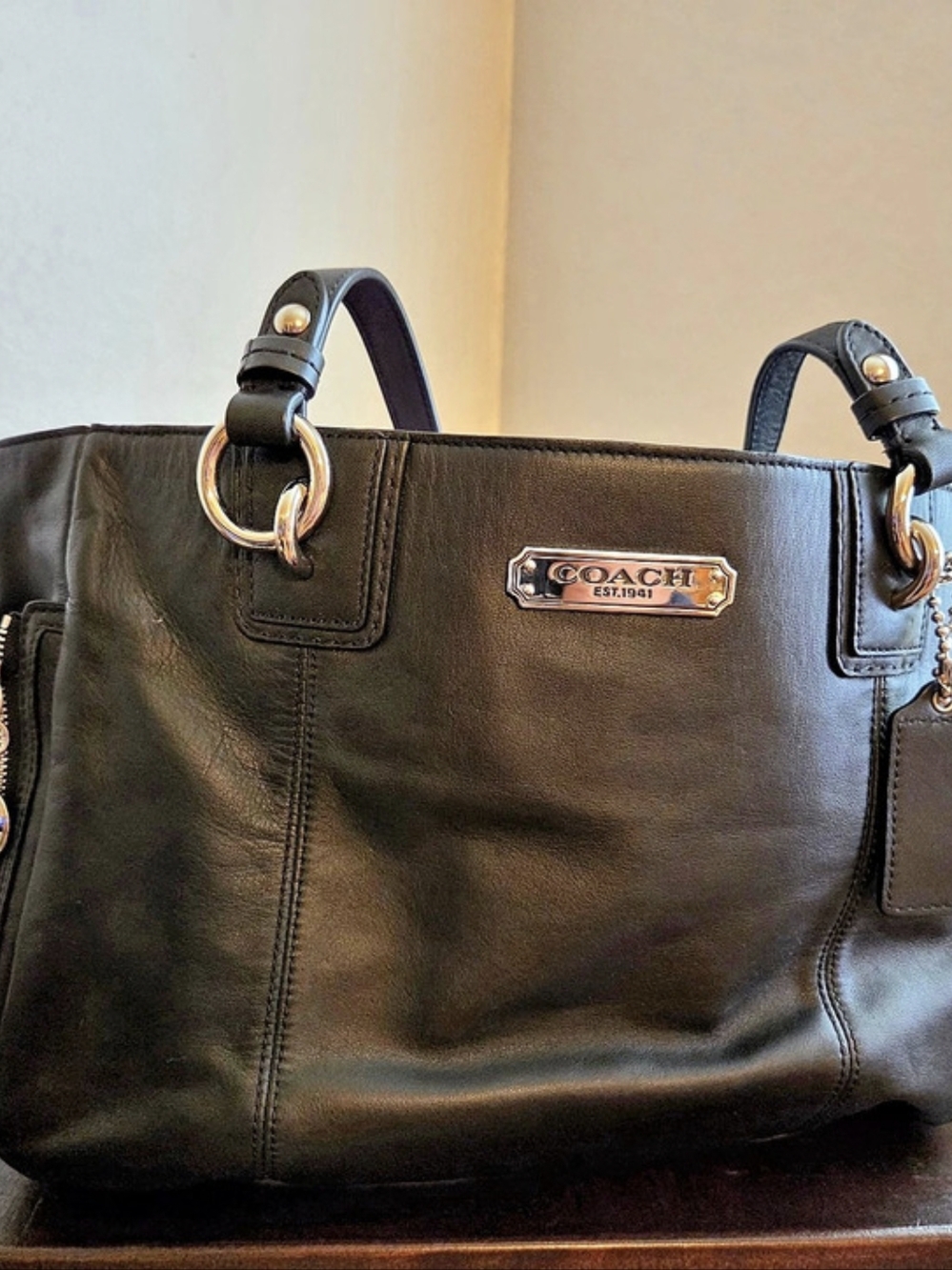Coach Black Leather Tote